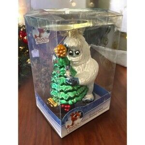 Vintage Kurt Adler Rudolph Yeti Bumble Abominable Snowman 5” Glass Ornament NEW